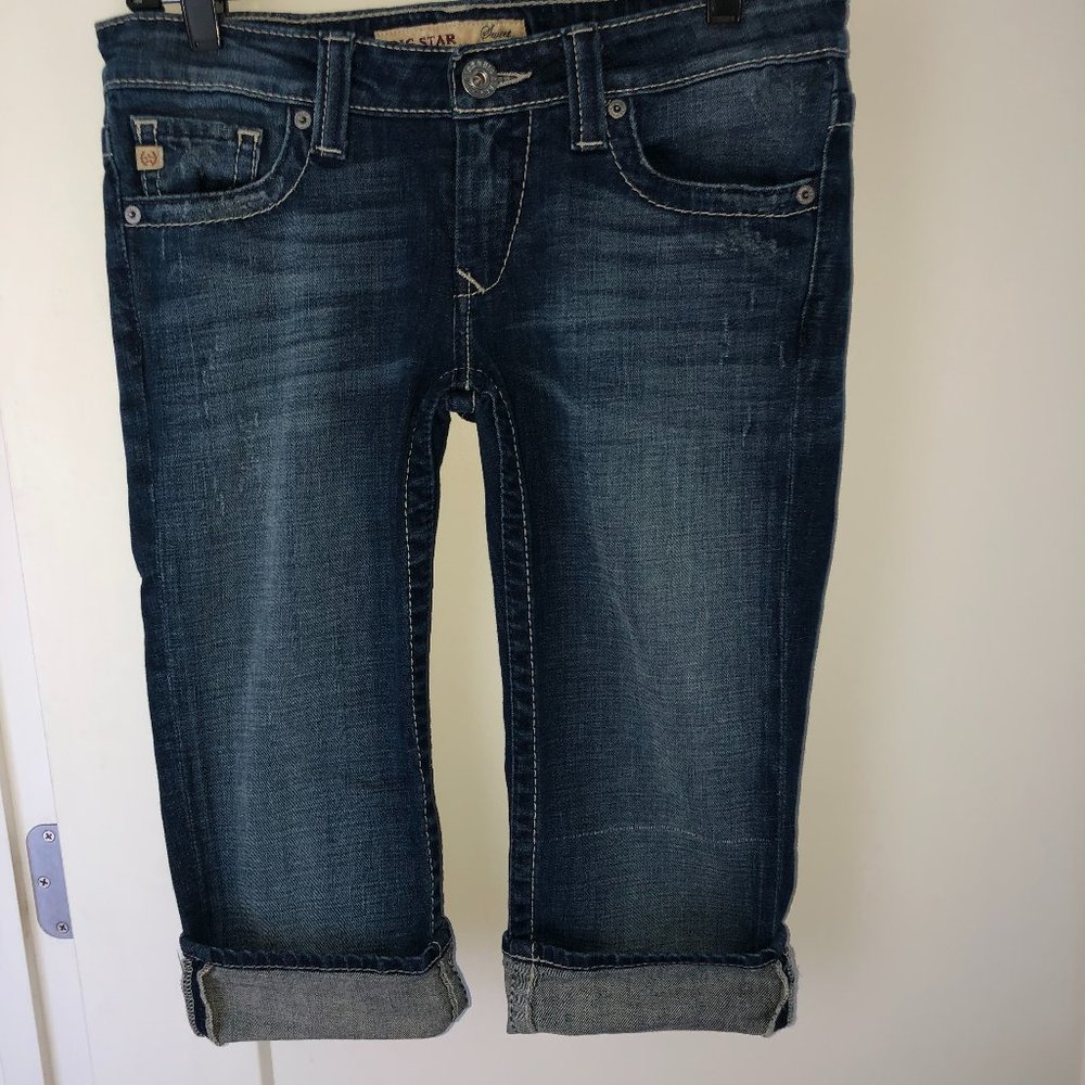Big Star Sweet ultra low rise cropped jeans 28 EUC